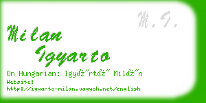 milan igyarto business card